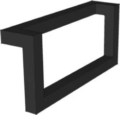 Sub 016 Fonteinconsole L Model Rechts 20 Cm, Matzwart