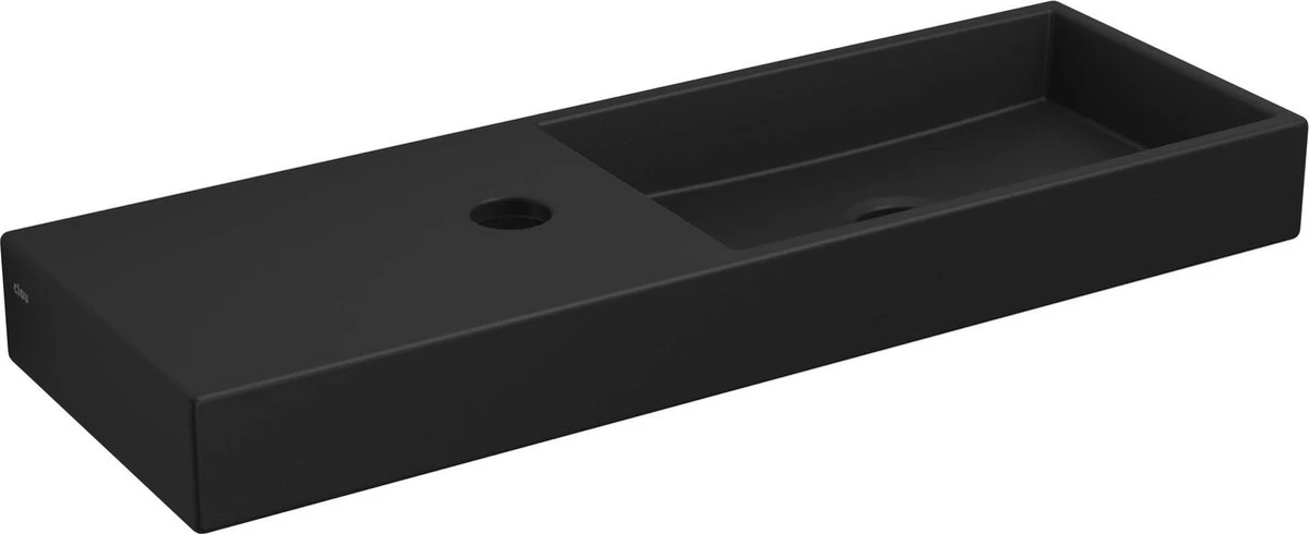 Clou Mini Wash Me Fontein Kraangat Links 56x19x7 CmMat Zwart