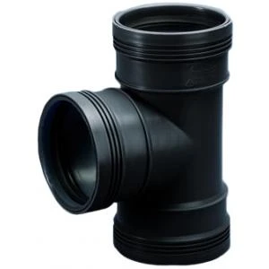 T-Stuk 87° 3 X Manchet Zwart 110mm Wavin