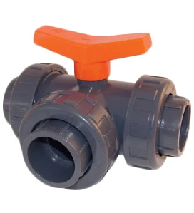 Kogelkraan PVC 3-weg L-boring Lijm 25mm