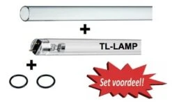 UVC Lampset TL 55w + Kwartsglas 30x871mm + O-ringen